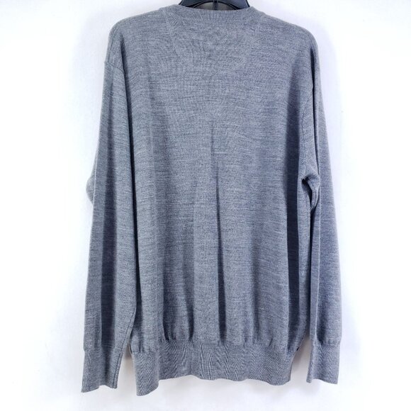 Orvis Mens X-Large Gray V-Neck Merino Wool Blend Sweater - Picture 2 of 8